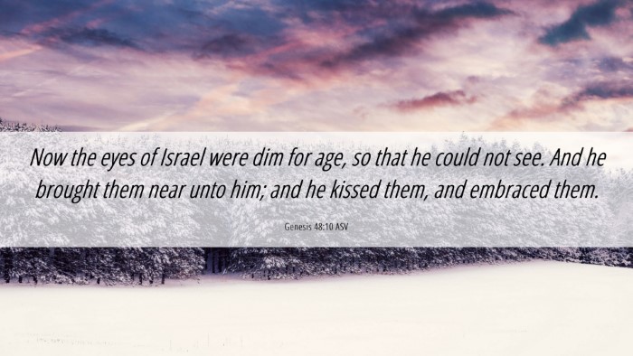 Picture 06 - Genesis 48:10 ASV Desktop Wallpaper - Now the eyes of Israel were dim for age, so that - Desktop Bible Verse Wallpaper
