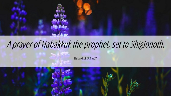 Picture 06 - Habakkuk 3:1 ASV Desktop Wallpaper - A prayer of Habakkuk the prophet, set to - Desktop Bible Verse Wallpaper
