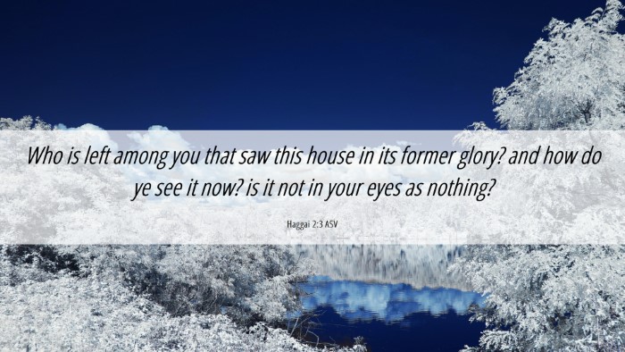 Picture 06 - Haggai 2:3 ASV Desktop Wallpaper - Who is left among you that saw this house in its - Desktop Bible Verse Wallpaper