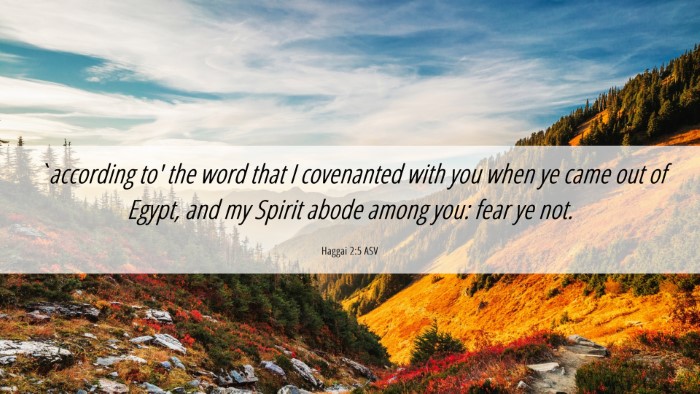 Picture 06 - Haggai 2:5 ASV Desktop Wallpaper - `according to' the word that I covenanted with - Desktop Bible Verse Wallpaper