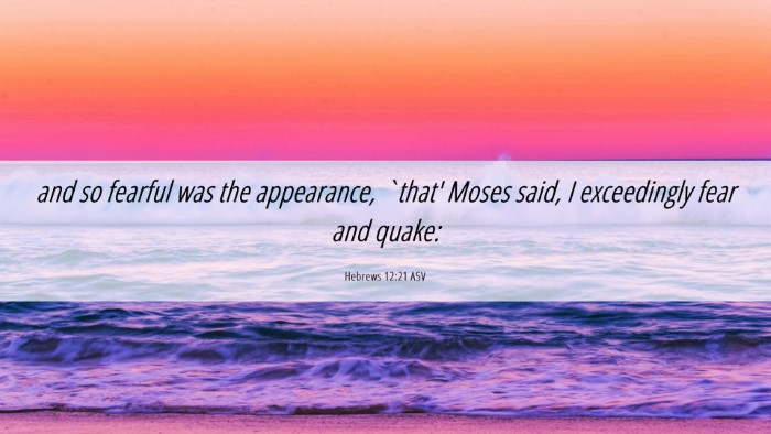 Picture 06 - Hebrews 12:21 ASV Desktop Wallpaper - and so fearful was the appearance, `that' Moses - Desktop Bible Verse Wallpaper
