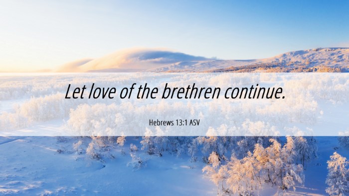 Picture 06 - Hebrews 13:1 ASV Desktop Wallpaper - Let love of the brethren - Desktop Bible Verse Wallpaper
