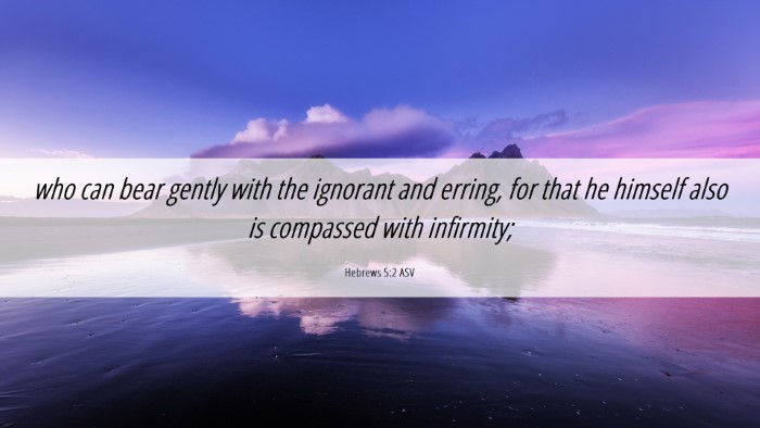 Picture 06 - Hebrews 5:2 ASV Desktop Wallpaper - who can bear gently with the ignorant and erring, - Desktop Bible Verse Wallpaper