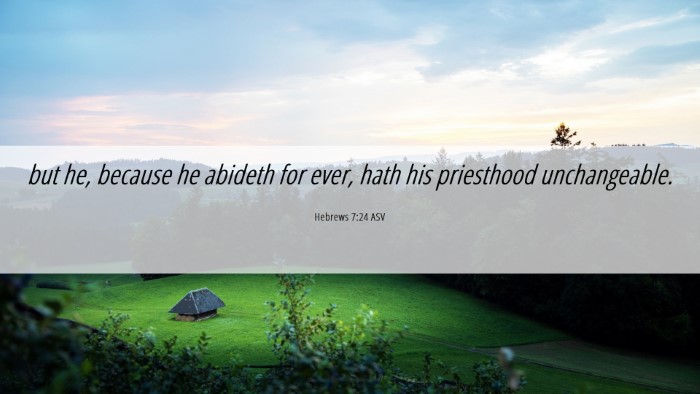 Picture 06 - Hebrews 7:24 ASV Desktop Wallpaper - but he, because he abideth for ever, hath his - Desktop Bible Verse Wallpaper