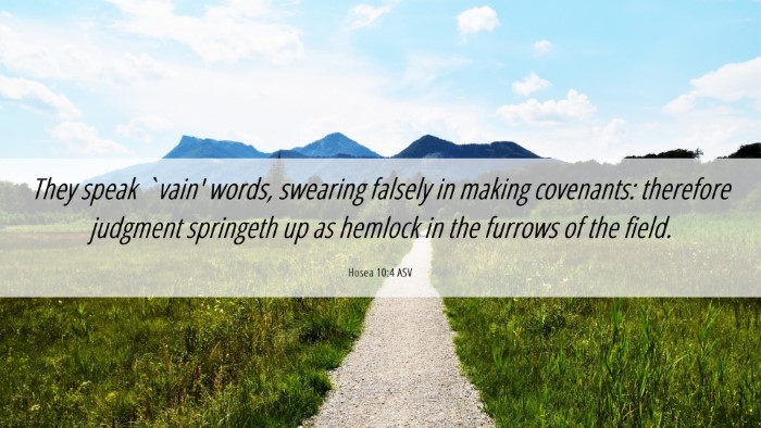 Picture 06 - Hosea 10:4 ASV Desktop Wallpaper - They speak `vain' words, swearing falsely in - Desktop Bible Verse Wallpaper