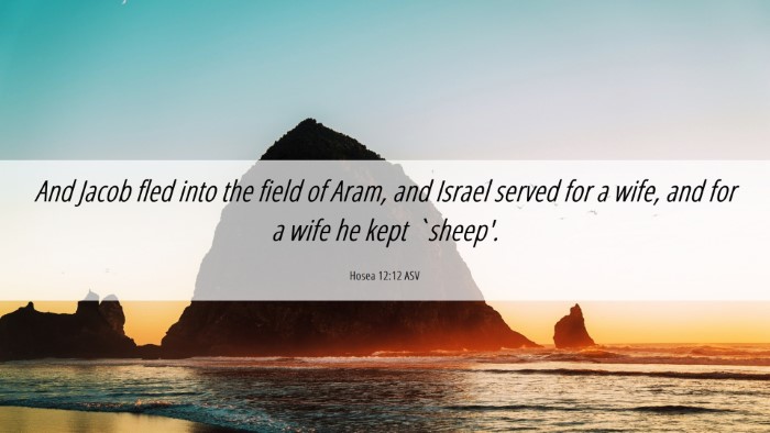 Picture 06 - Hosea 12:12 ASV Desktop Wallpaper - And Jacob fled into the field of Aram, and Israel - Desktop Bible Verse Wallpaper