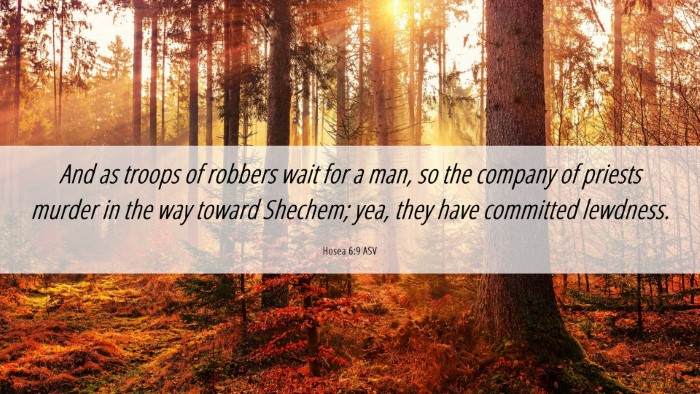 Picture 06 - Hosea 6:9 ASV Desktop Wallpaper - And as troops of robbers wait for a man, so the - Desktop Bible Verse Wallpaper