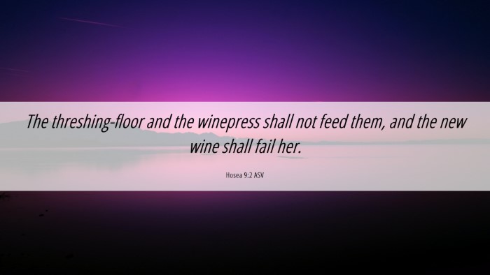 Picture 06 - Hosea 9:2 ASV Desktop Wallpaper - The threshing-floor and the winepress shall not - Desktop Bible Verse Wallpaper