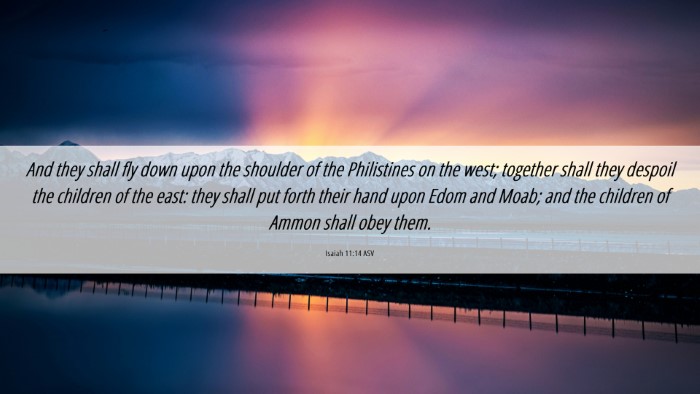 Picture 06 - Isaiah 11:14 ASV Desktop Wallpaper - And they shall fly down upon the shoulder of the - Desktop Bible Verse Wallpaper