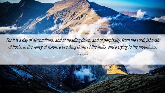 Picture 06 - Isaiah 22:5 ASV Desktop Wallpaper - For it is a day of discomfiture, and of treading - Desktop Bible Verse Wallpaper