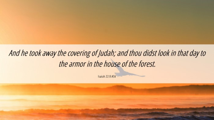 Picture 06 - Isaiah 22:8 ASV Desktop Wallpaper - And he took away the covering of Judah; and thou - Desktop Bible Verse Wallpaper