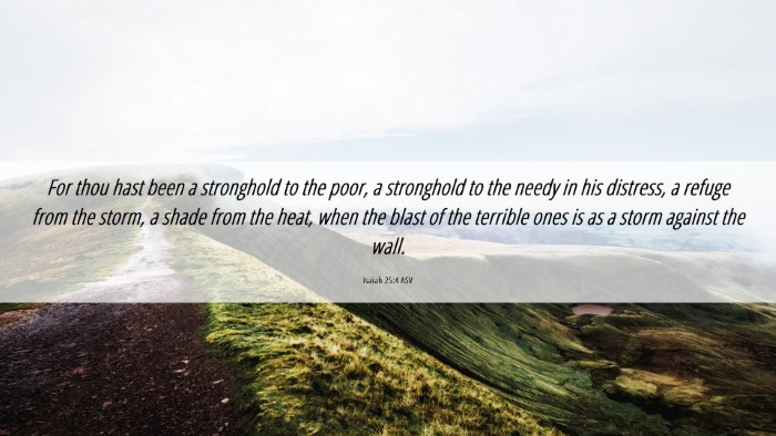 Picture 06 - Isaiah 25:4 ASV Desktop Wallpaper - For thou hast been a stronghold to the poor, a - Desktop Bible Verse Wallpaper