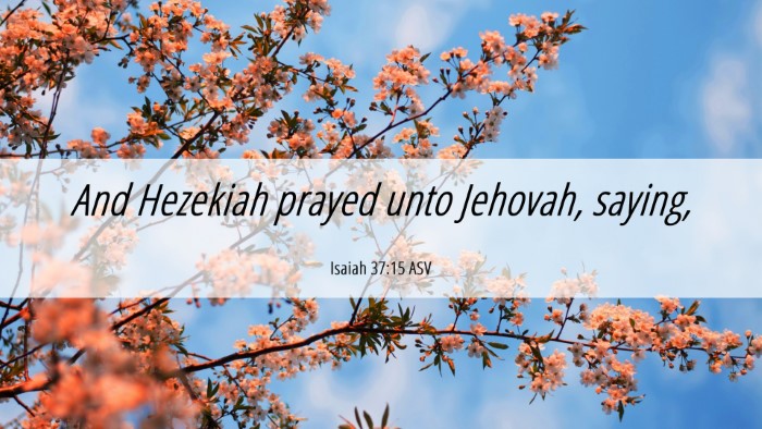 Picture 06 - Isaiah 37:15 ASV Desktop Wallpaper - And Hezekiah prayed unto Jehovah, - Desktop Bible Verse Wallpaper