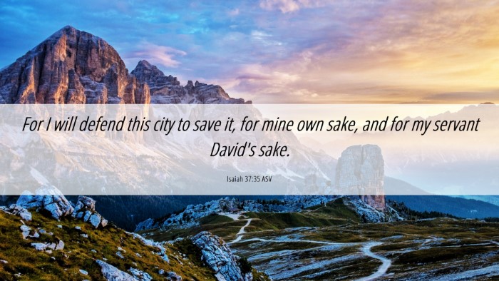 Picture 06 - Isaiah 37:35 ASV Desktop Wallpaper - For I will defend this city to save it, for mine - Desktop Bible Verse Wallpaper