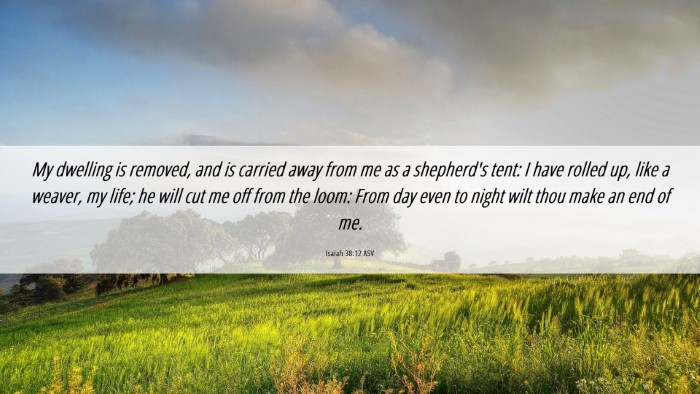 Picture 06 - Isaiah 38:12 ASV Desktop Wallpaper - My dwelling is removed, and is carried away from - Desktop Bible Verse Wallpaper