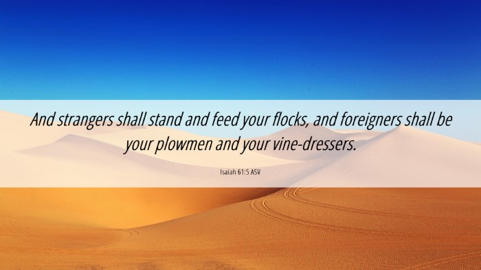 Picture 06 - Isaiah 61:5 ASV Desktop Wallpaper - And strangers shall stand and feed your flocks, - Desktop Bible Verse Wallpaper