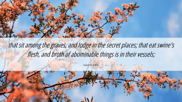 Picture 06 - Isaiah 65:4 ASV Desktop Wallpaper - that sit among the graves, and lodge in the - Desktop Bible Verse Wallpaper
