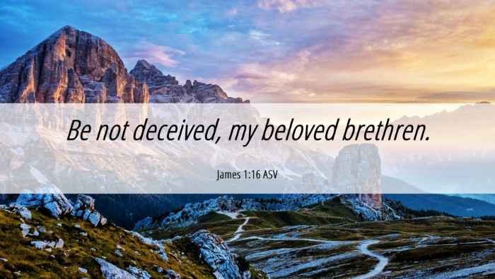 Picture 06 - James 1:16 ASV Desktop Wallpaper - Be not deceived, my beloved - Desktop Bible Verse Wallpaper