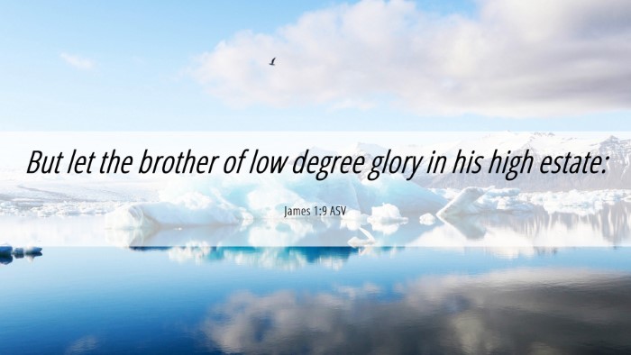 Picture 06 - James 1:9 ASV Desktop Wallpaper - But let the brother of low degree glory in his - Desktop Bible Verse Wallpaper