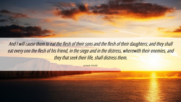 Picture 06 - Jeremiah 19:9 ASV Desktop Wallpaper - And I will cause them to eat the flesh of their - Desktop Bible Verse Wallpaper