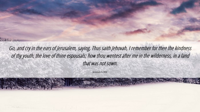 Picture 06 - Jeremiah 2:2 ASV Desktop Wallpaper - Go, and cry in the ears of Jerusalem, saying, - Desktop Bible Verse Wallpaper