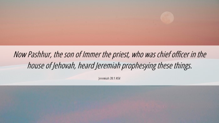 Picture 06 - Jeremiah 20:1 ASV Desktop Wallpaper - Now Pashhur, the son of Immer the priest, who was - Desktop Bible Verse Wallpaper