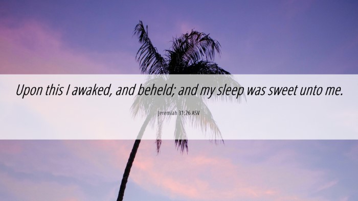 Picture 06 - Jeremiah 31:26 ASV Desktop Wallpaper - Upon this I awaked, and beheld; and my sleep was - Desktop Bible Verse Wallpaper
