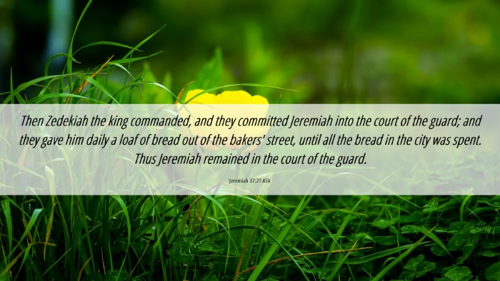 Picture 06 - Jeremiah 37:21 ASV Desktop Wallpaper - Then Zedekiah the king commanded, and they - Desktop Bible Verse Wallpaper