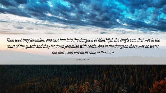 Picture 06 - Jeremiah 38:6 ASV Desktop Wallpaper - Then took they Jeremiah, and cast him into the - Desktop Bible Verse Wallpaper