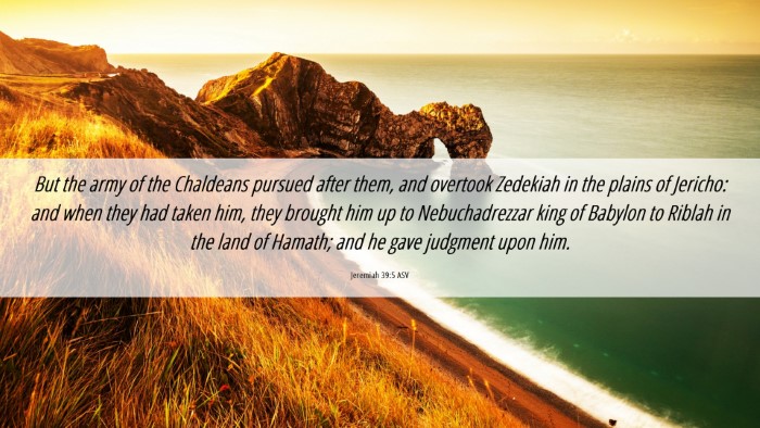 Picture 06 - Jeremiah 39:5 ASV Desktop Wallpaper - But the army of the Chaldeans pursued after them, - Desktop Bible Verse Wallpaper