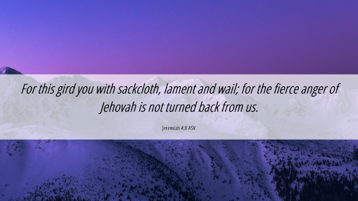 Picture 06 - Jeremiah 4:8 ASV Desktop Wallpaper - For this gird you with sackcloth, lament and - Desktop Bible Verse Wallpaper