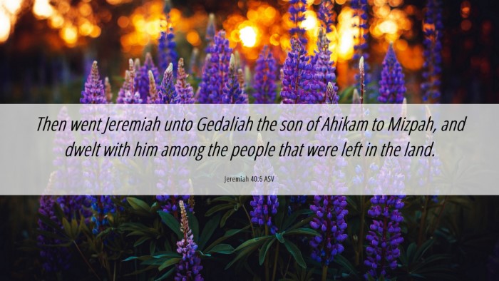 Picture 06 - Jeremiah 40:6 ASV Desktop Wallpaper - Then went Jeremiah unto Gedaliah the son of - Desktop Bible Verse Wallpaper