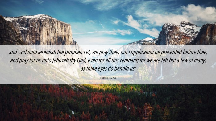 Picture 06 - Jeremiah 42:2 ASV Desktop Wallpaper - and said unto Jeremiah the prophet, Let, we pray - Desktop Bible Verse Wallpaper