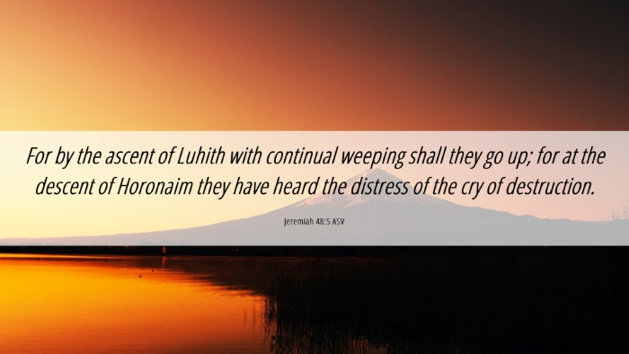 Picture 06 - Jeremiah 48:5 ASV Desktop Wallpaper - For by the ascent of Luhith with continual - Desktop Bible Verse Wallpaper