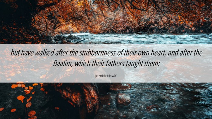 Picture 06 - Jeremiah 9:14 ASV Desktop Wallpaper - but have walked after the stubbornness of their - Desktop Bible Verse Wallpaper