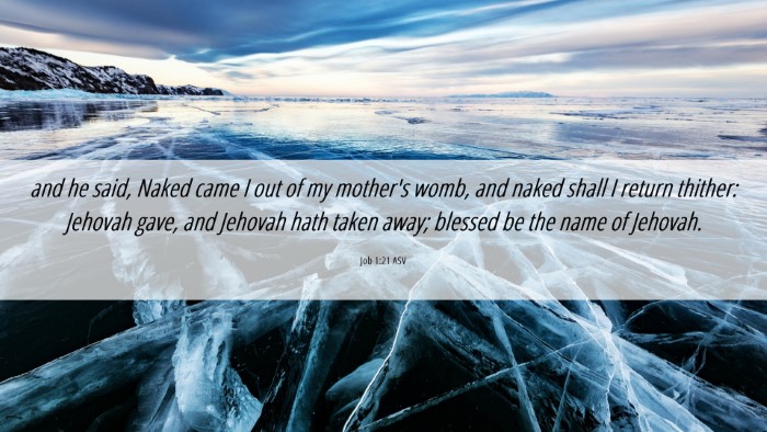 Picture 06 - Job 1:21 ASV Desktop Wallpaper - and he said, Naked came I out of my mother's - Desktop Bible Verse Wallpaper