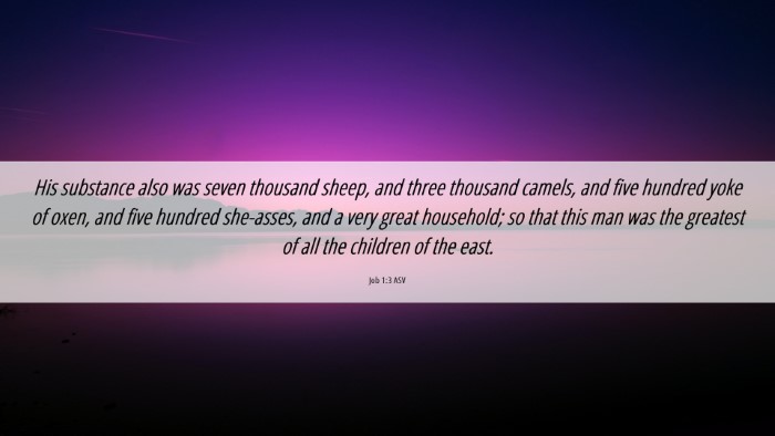 Picture 06 - Job 1:3 ASV Desktop Wallpaper - His substance also was seven thousand sheep, and - Desktop Bible Verse Wallpaper