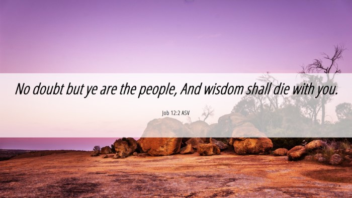 Picture 06 - Job 12:2 ASV Desktop Wallpaper - No doubt but ye are the people, And wisdom shall - Desktop Bible Verse Wallpaper