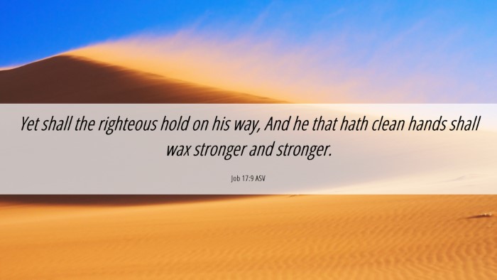 Picture 06 - Job 17:9 ASV Desktop Wallpaper - Yet shall the righteous hold on his way, And he - Desktop Bible Verse Wallpaper