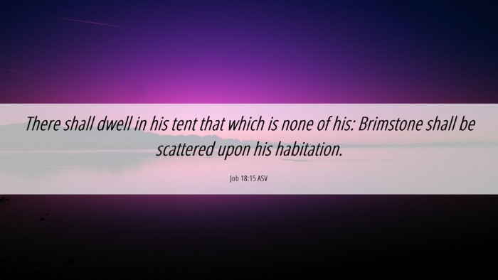 Picture 06 - Job 18:15 ASV Desktop Wallpaper - There shall dwell in his tent that which is none - Desktop Bible Verse Wallpaper