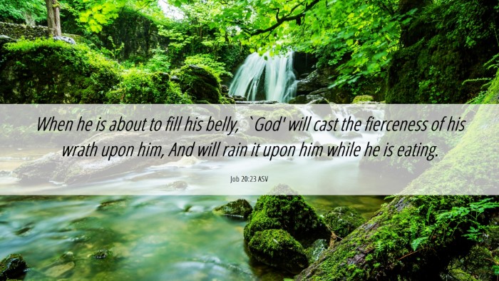 Picture 06 - Job 20:23 ASV Desktop Wallpaper - When he is about to fill his belly, `God' will - Desktop Bible Verse Wallpaper