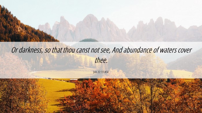 Picture 06 - Job 22:11 ASV Desktop Wallpaper - Or darkness, so that thou canst not see, And - Desktop Bible Verse Wallpaper