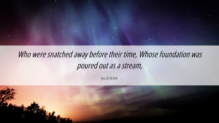 Picture 06 - Job 22:16 ASV Desktop Wallpaper - Who were snatched away before their time, Whose - Desktop Bible Verse Wallpaper