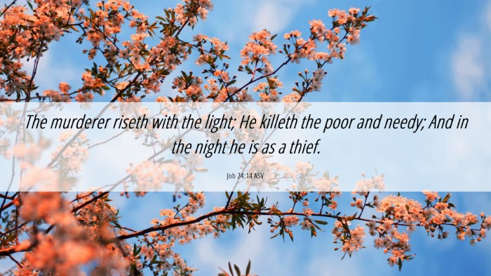 Picture 06 - Job 24:14 ASV Desktop Wallpaper - The murderer riseth with the light; He killeth - Desktop Bible Verse Wallpaper