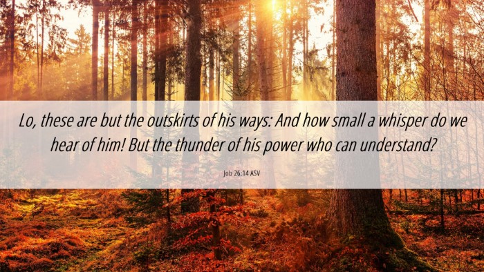 Picture 06 - Job 26:14 ASV Desktop Wallpaper - Lo, these are but the outskirts of his ways: And - Desktop Bible Verse Wallpaper