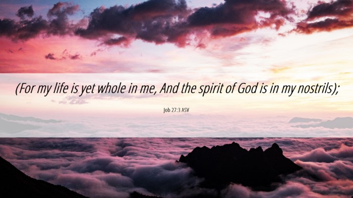 Picture 06 - Job 27:3 ASV Desktop Wallpaper - (For my life is yet whole in me, And the spirit - Desktop Bible Verse Wallpaper