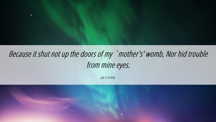 Picture 06 - Job 3:10 ASV Desktop Wallpaper - Because it shut not up the doors of my `mother's' - Desktop Bible Verse Wallpaper