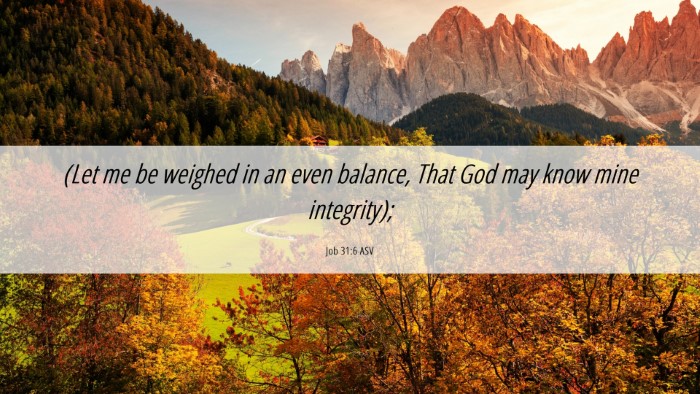 Picture 06 - Job 31:6 ASV Desktop Wallpaper - (Let me be weighed in an even balance, That God - Desktop Bible Verse Wallpaper