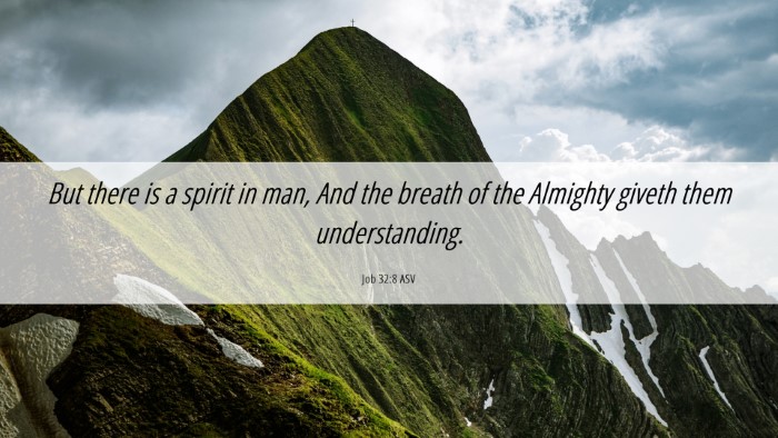 Picture 06 - Job 32:8 ASV Desktop Wallpaper - But there is a spirit in man, And the breath of - Desktop Bible Verse Wallpaper