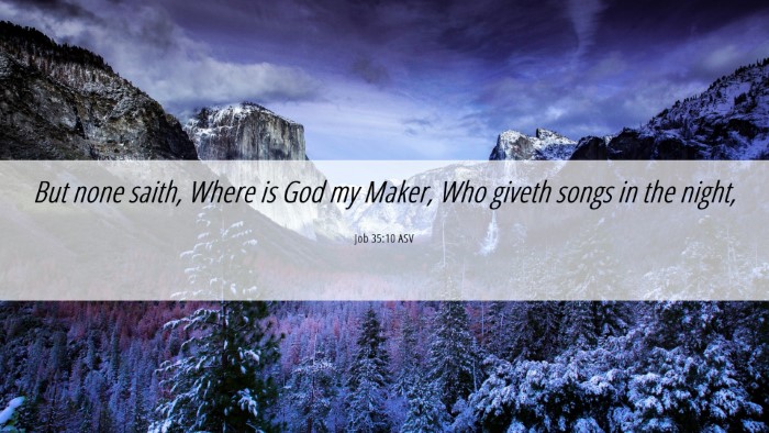 Picture 06 - Job 35:10 ASV Desktop Wallpaper - But none saith, Where is God my Maker, Who giveth - Desktop Bible Verse Wallpaper